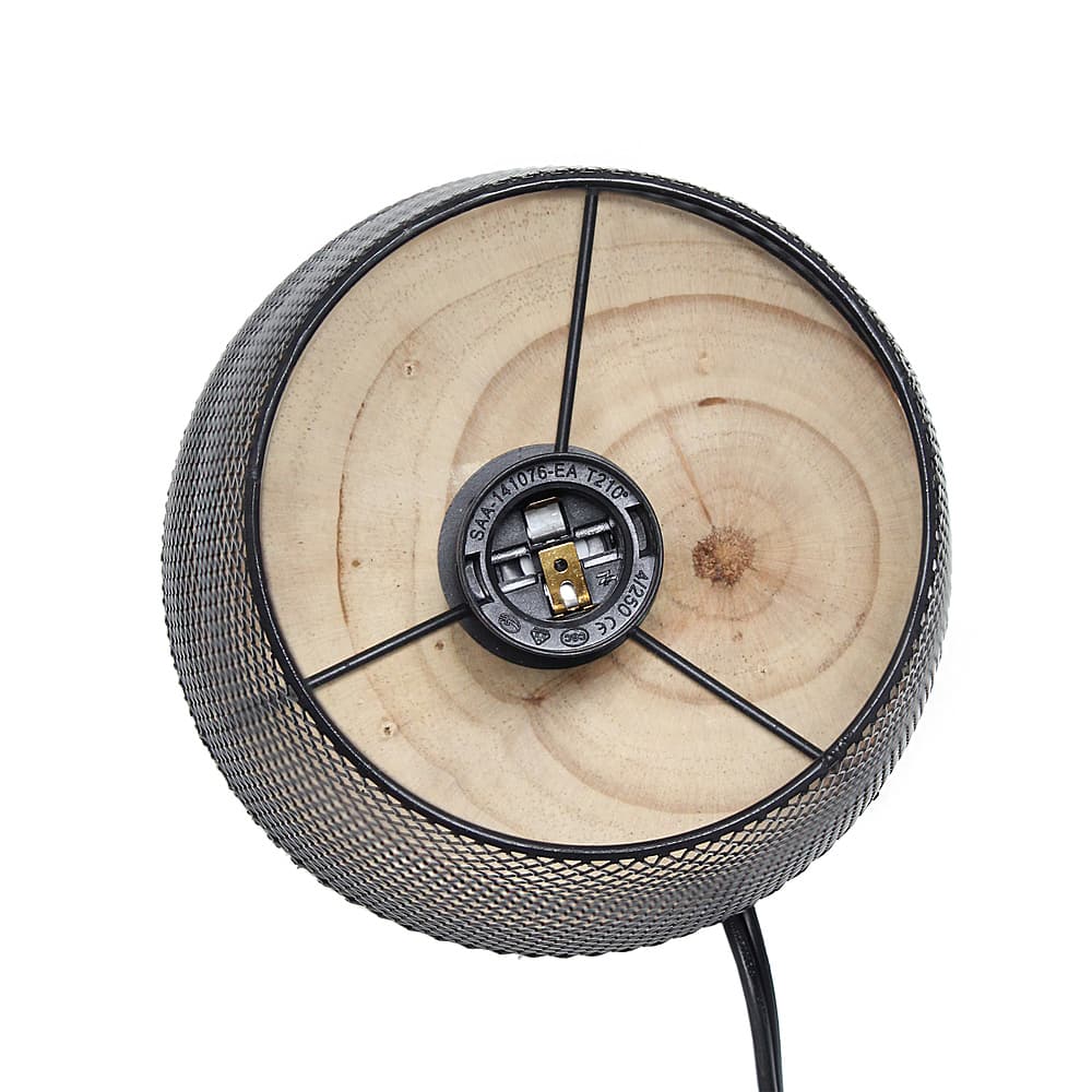 Alt View 13. Simple Designs - Wired Mesh Uplight Table Lamp - Black.
