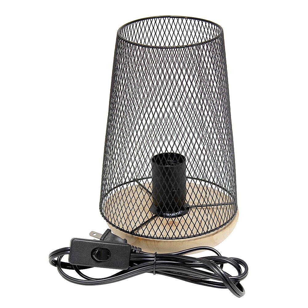 Alt View 14. Simple Designs - Wired Mesh Uplight Table Lamp - Black.