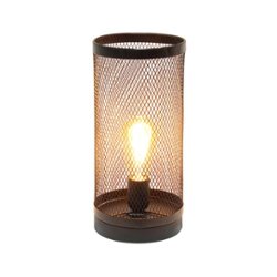 Simple Designs - Mesh Cylindrical Steel Table Lamp - Black - Front_Zoom