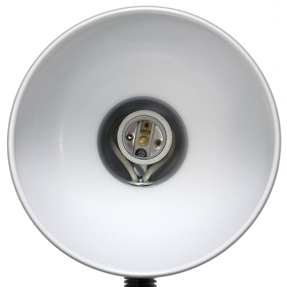 Alt View 13. Simple Designs - Basic Metal Desk Lamp with Flexible Hose Neck - Silver.