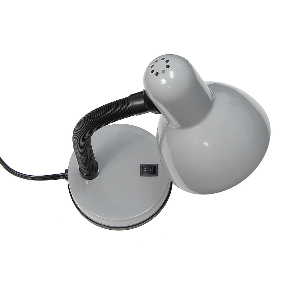 Alt View 16. Simple Designs - Basic Metal Desk Lamp with Flexible Hose Neck - Silver.