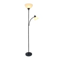 Simple Designs - Floor Lamp with Reading Light - Black - Front_Zoom