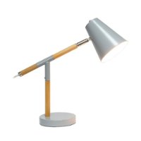 Simple Designs - Wooden Pivot Desk Lamp - Matte Gray - Front_Zoom