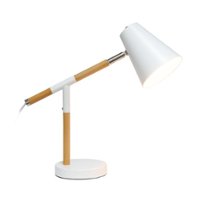 Simple Designs - Wooden Pivot Desk Lamp - White - Front_Zoom