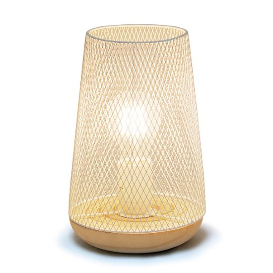 Simple Designs Wired Mesh Uplight Table, Uplight Accent Gold Metal Table Lamp