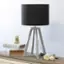Alt View 11. Simple Designs - Interlocked Triangular Gray Wood Table Lamp with Fabric Shade - Gray/Black.