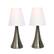 Alt View 12. Simple Designs - Valencia 2 Pack Mini Touch Table Lamp Set with Fabric Shades - Silver/White.