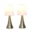 Alt View 13. Simple Designs - Valencia 2 Pack Mini Touch Table Lamp Set with Fabric Shades - Silver/White.