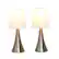 Alt View 13. Simple Designs - Valencia 2 Pack Mini Touch Table Lamp Set with Fabric Shades - Silver/White.
