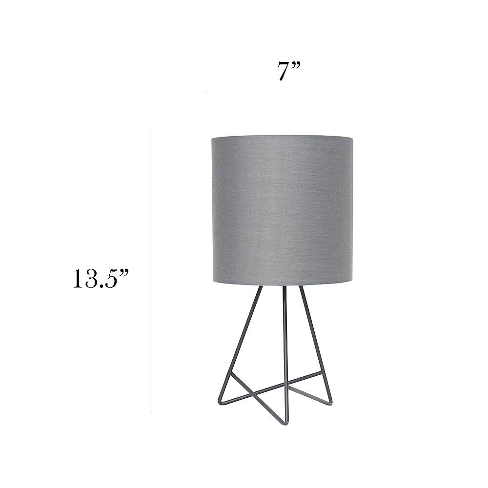Alt View 12. Simple Designs - Down to the Wire Table Lamp with Fabric Shade - Gray/Gray.