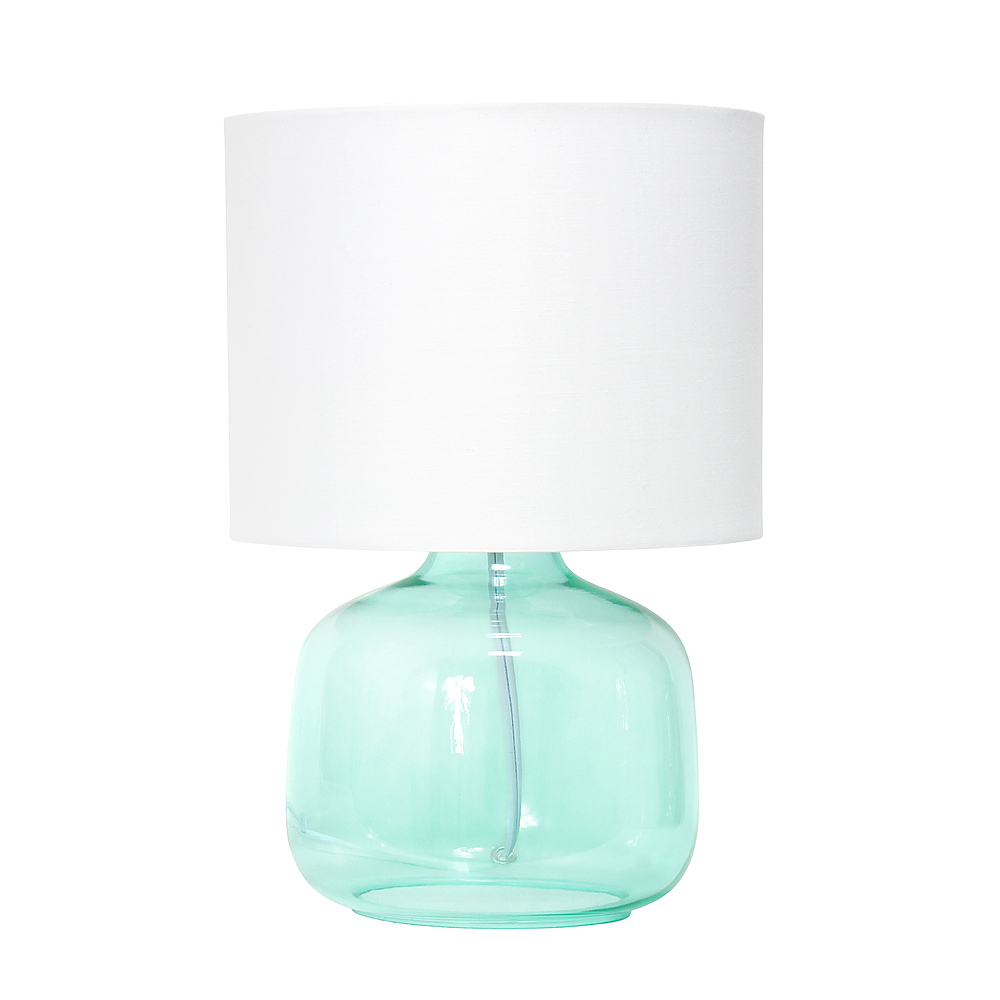 Simple Designs Glass Table Lamp With, Aqua Table Lamp Shade