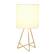 Front Zoom. Simple Designs - Down to the Wire Table Lamp with Fabric Shade, Gold with White Shade - Gold/White.