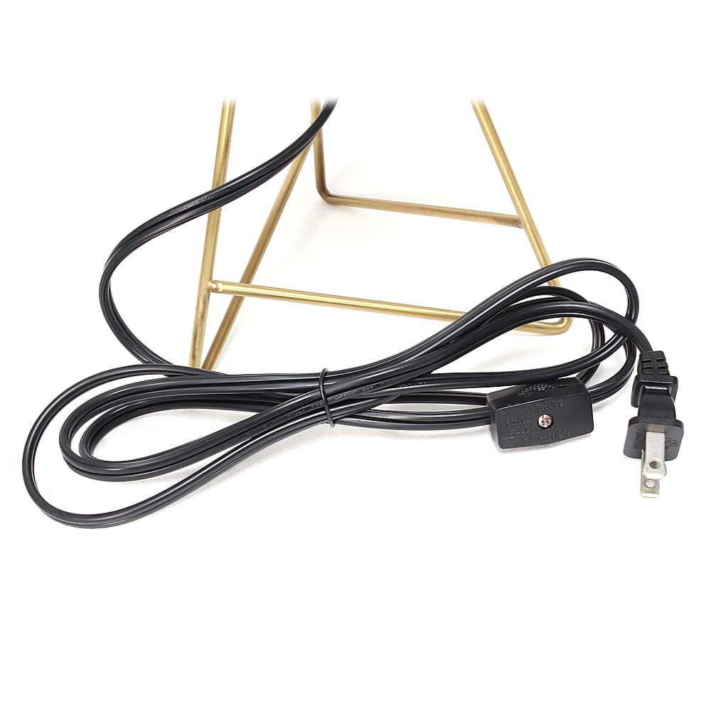 Alt View 15. Simple Designs - Down to the Wire Table Lamp with Fabric Shade, Gold with White Shade - Gold/White.