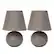 Angle. Simple Designs - Mini Ceramic Globe Table Lamp 2 Pack Set - Gray.