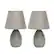 Angle. Simple Designs - Mini Egg Oval Ceramic Table Lamp 2 Pack Set - Gray.
