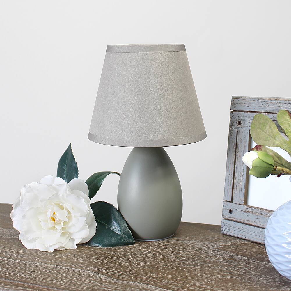 simple designs blue mini egg oval ceramic table lamp