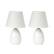 Angle. Simple Designs - Mini Egg Oval Ceramic Table Lamp 2 Pack Set.