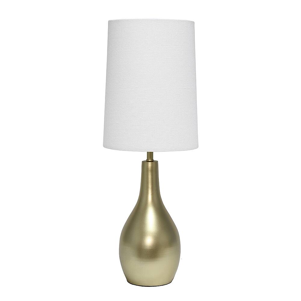 Angle View: Simple Designs 1 Light Tear Drop Table Lamp, Gold