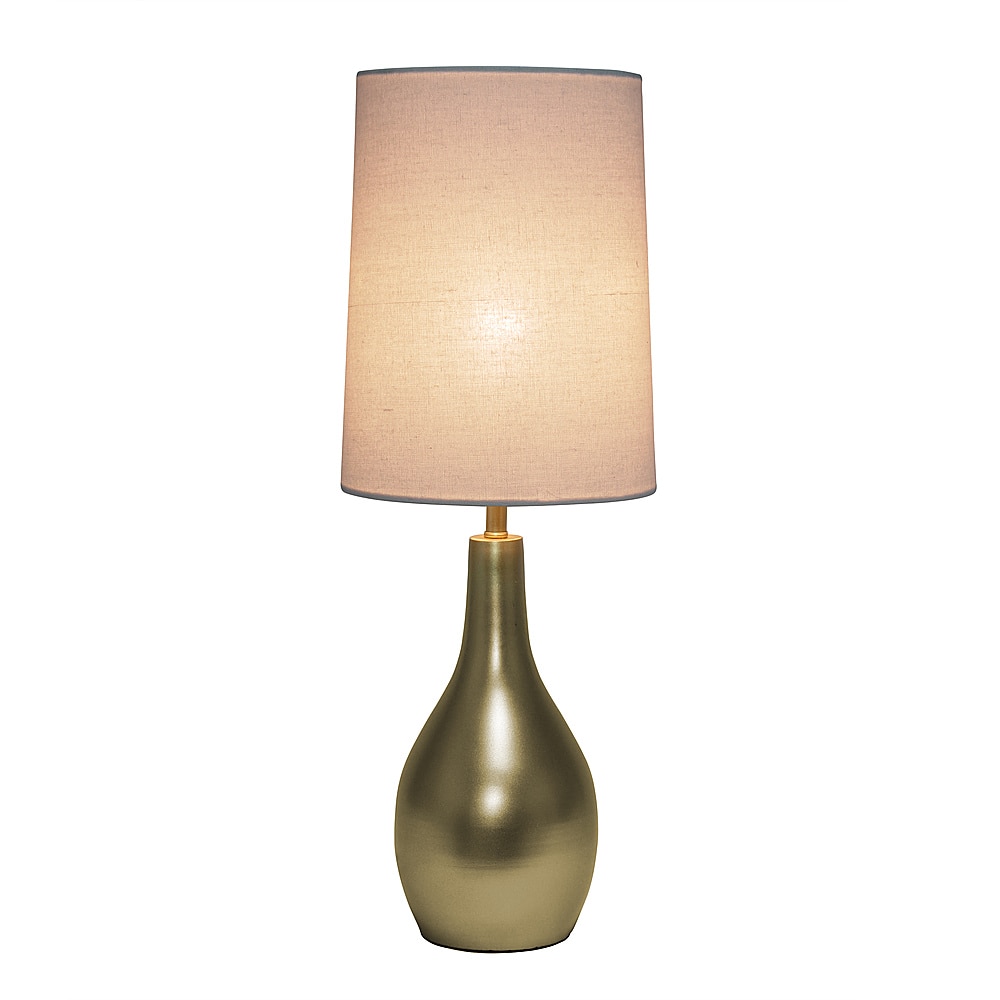 Front. Simple Designs - 1 Light Tear Drop Table Lamp - Gold.