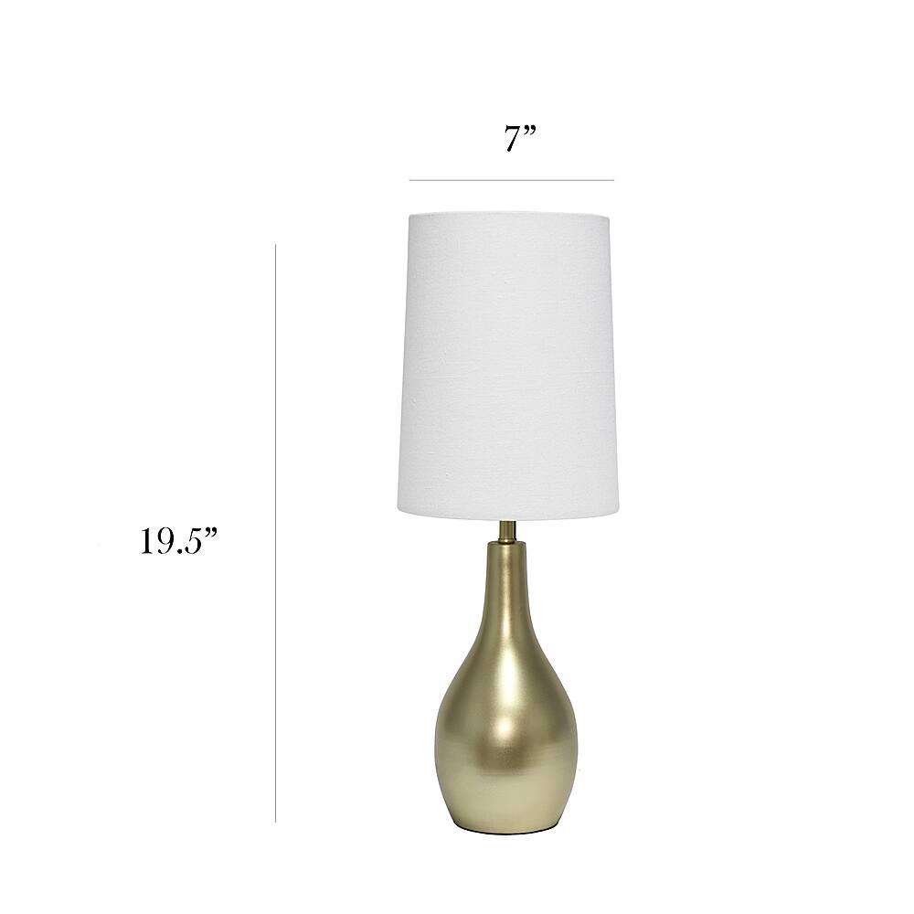 Left View: Simple Designs 1 Light Tear Drop Table Lamp, Gold