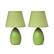 Angle. Simple Designs - Mini Egg Oval Ceramic Table Lamp 2 Pack Set.