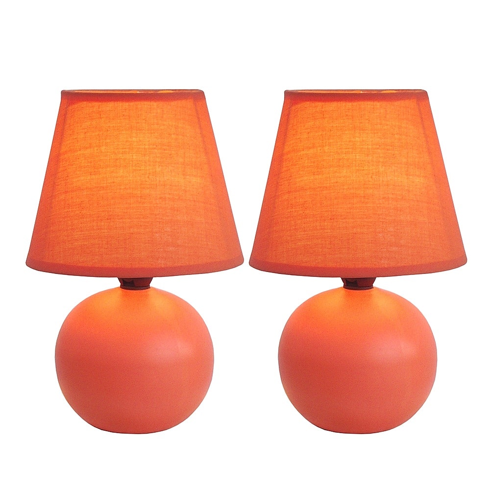 Angle View: Simple Designs - Mini Ceramic Globe Table Lamp 2 Pack Set