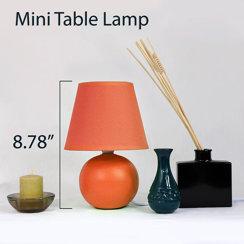 Left View: Simple Designs - Mini Ceramic Globe Table Lamp 2 Pack Set