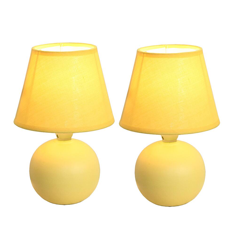 Angle View: Simple Designs Mini Ceramic Globe Table Lamp 2 Pack Set