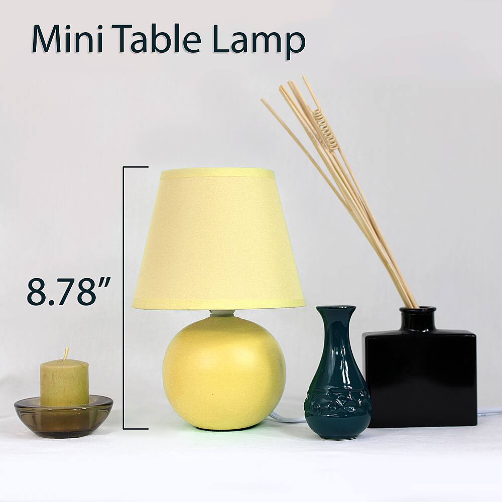 Left View: Simple Designs Mini Ceramic Globe Table Lamp 2 Pack Set