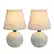 Angle. Simple Designs - Mini Ceramic Globe Table Lamp 2 Pack Set - White.