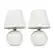 Front Zoom. Simple Designs - Mini Ceramic Globe Table Lamp 2 Pack Set - White.