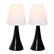 Alt View 11. Simple Designs - Valencia Colors 2 Pack Mini Touch Table Lamp Set with Fabric Shades - Black.