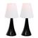 Alt View 12. Simple Designs - Valencia Colors 2 Pack Mini Touch Table Lamp Set with Fabric Shades - Black.