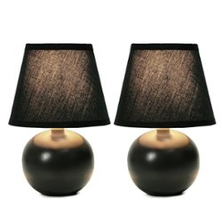 Simple Designs - Mini Ceramic Globe Table Lamp 2 Pack Set - Front_Zoom