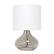 Angle. Simple Designs - Glass Raindrop Table Lamp with Fabric Shade - Smoke Gray/White.