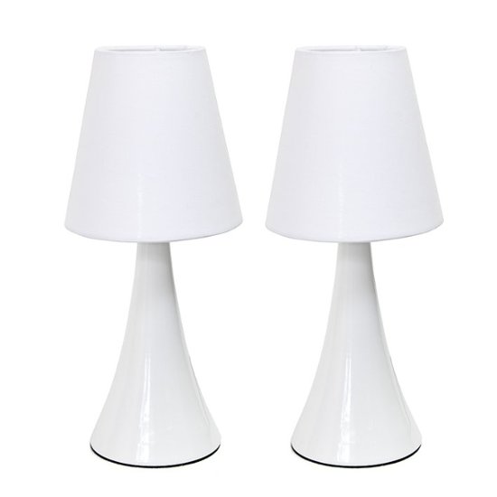Simple Designs Valencia Colors 2 Pack Mini Touch Table Lamp Set with Fabric  Shades White LT2042-WHT-2PK - Best Buy