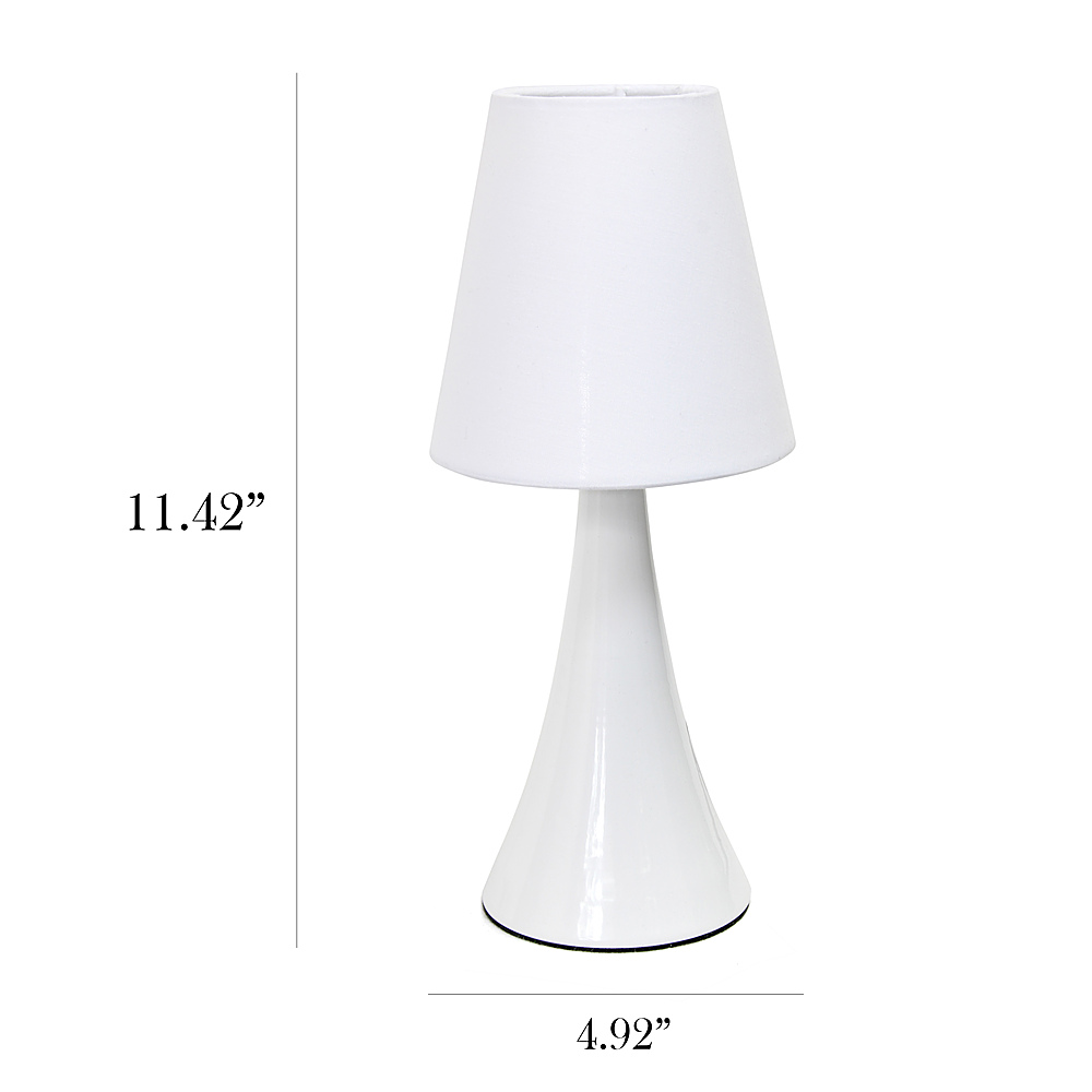 Left View: Simple Designs - Valencia Colors 2 Pack Mini Touch Table Lamp Set with Fabric Shades - White