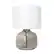 Angle. Simple Designs - Glass Table Lamp with Fabric Shade - Smoke/White.