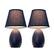 Front. Simple Designs - Mini Egg Oval Ceramic Table Lamp 2 Pack Set - Black.