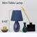 Left Zoom. Simple Designs - Mini Egg Oval Ceramic Table Lamp 2 Pack Set - Black.