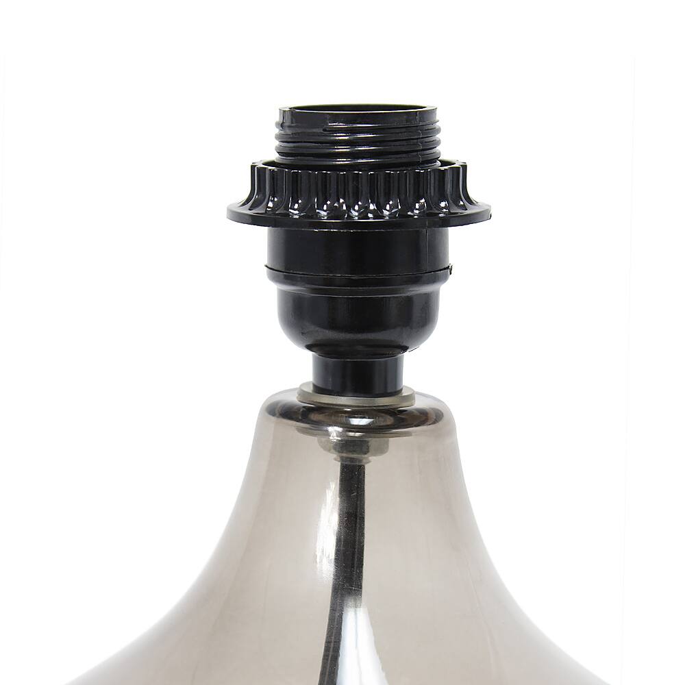 Alt View Zoom 13. Simple Designs - Glass Raindrop Table Lamp with Fabric Shade - Smoke Gray/Gray.