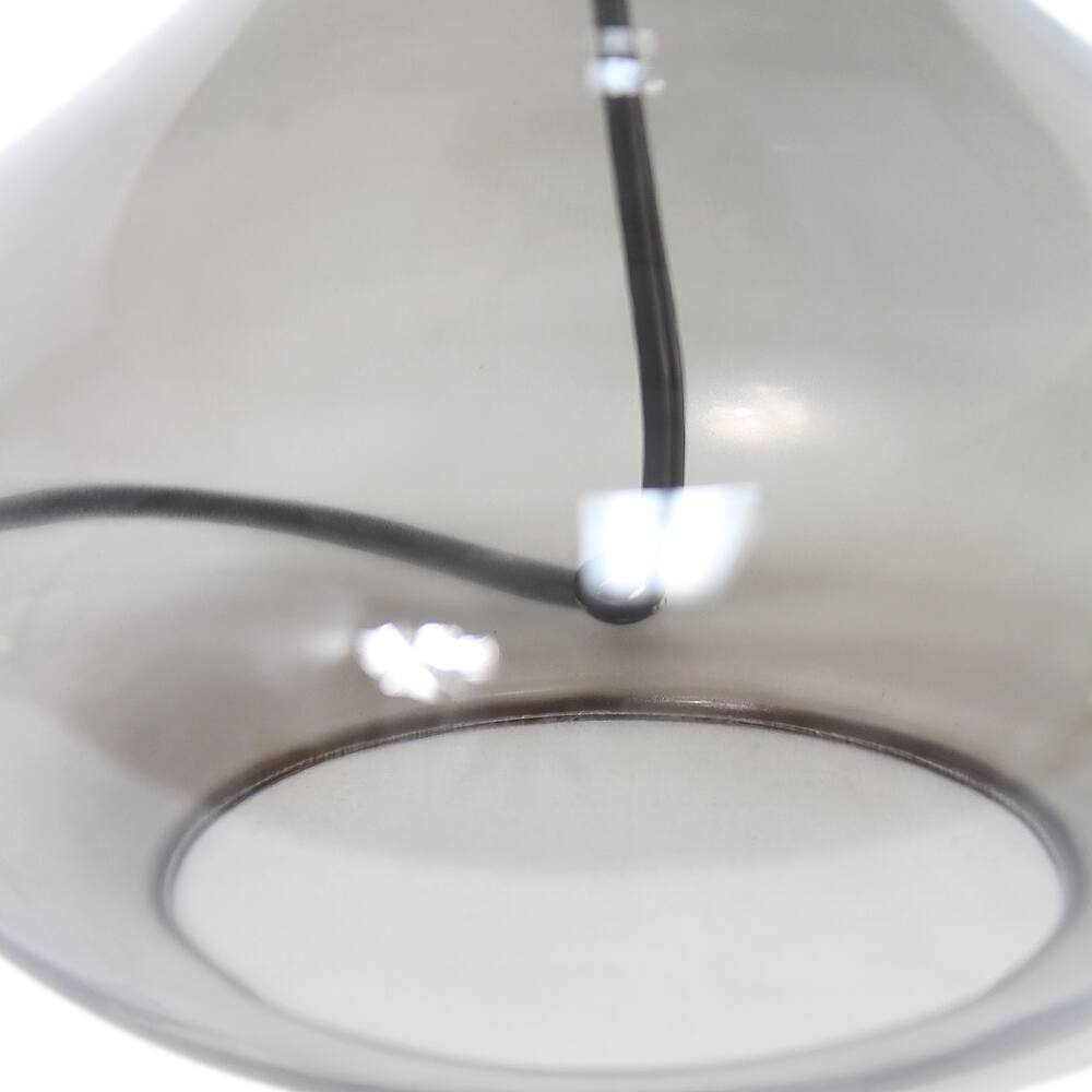 Alt View Zoom 14. Simple Designs - Glass Raindrop Table Lamp with Fabric Shade - Smoke Gray/Gray.