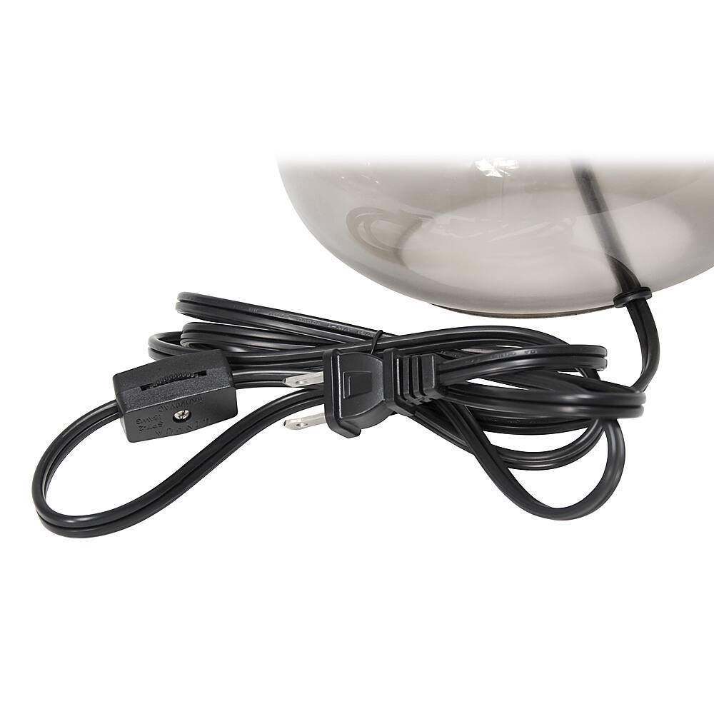 Alt View Zoom 16. Simple Designs - Glass Raindrop Table Lamp with Fabric Shade - Smoke Gray/Gray.