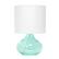 Angle. Simple Designs - Glass Raindrop Table Lamp with Fabric Shade - Aqua/White.