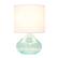 Front. Simple Designs - Glass Raindrop Table Lamp with Fabric Shade - Aqua/White.