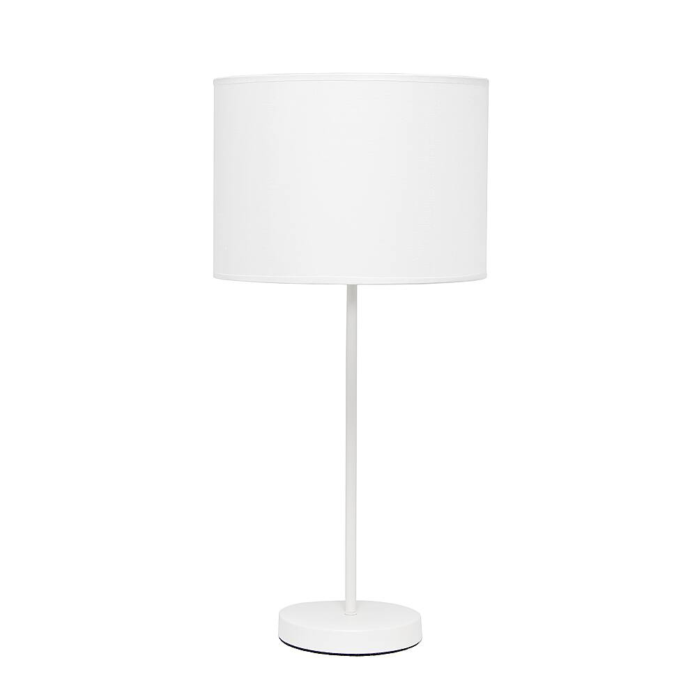 Angle. Simple Designs - Stick Lamp with Fabric Shade - White.