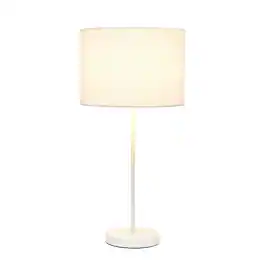 Simple Designs - Stick Lamp with Fabric Shade - White