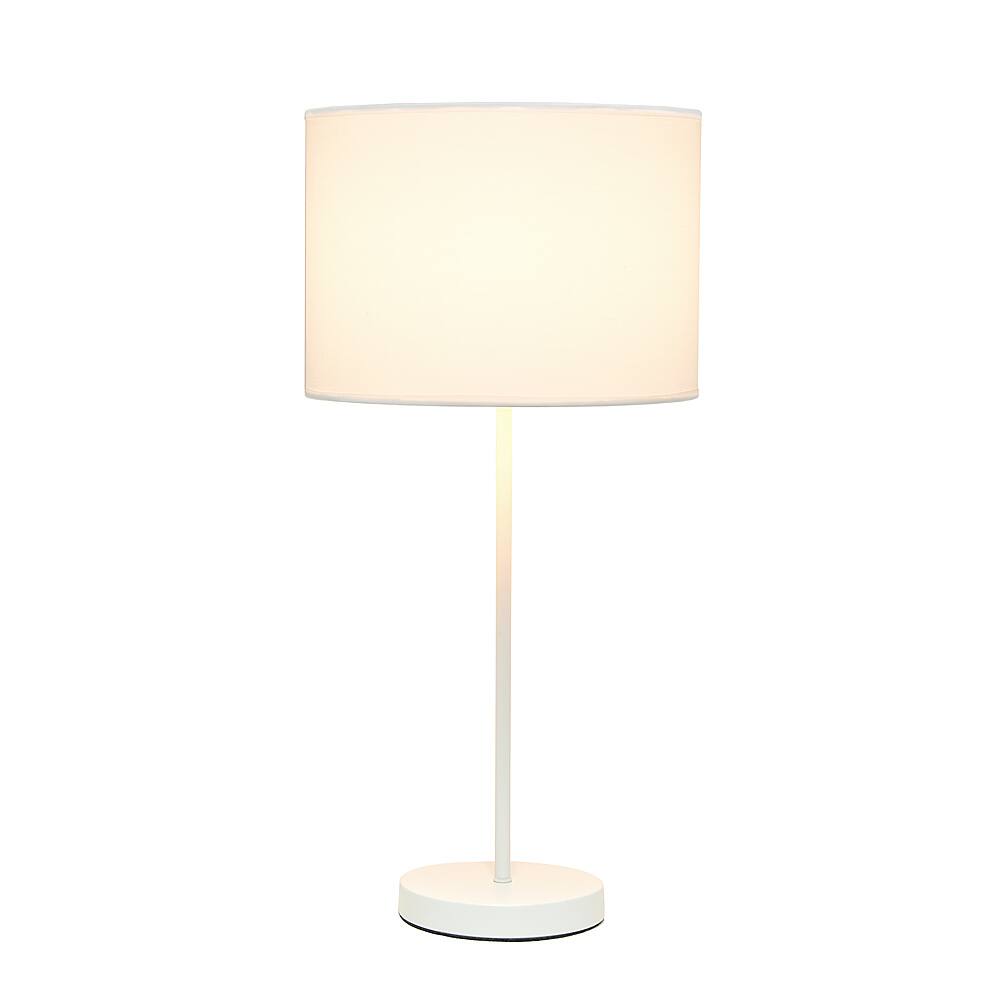 Front. Simple Designs - Stick Lamp with Fabric Shade - White.