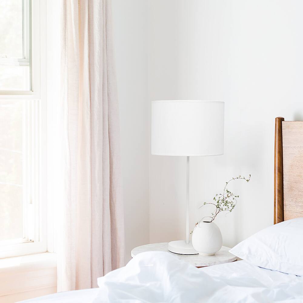 Alt View 16. Simple Designs - Stick Lamp with Fabric Shade - White.