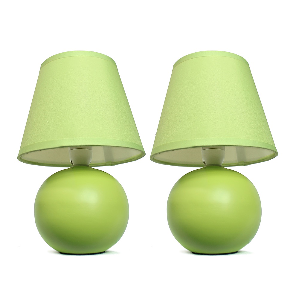 Angle View: Simple Designs - Mini Ceramic Globe Table Lamp 2 Pack Set